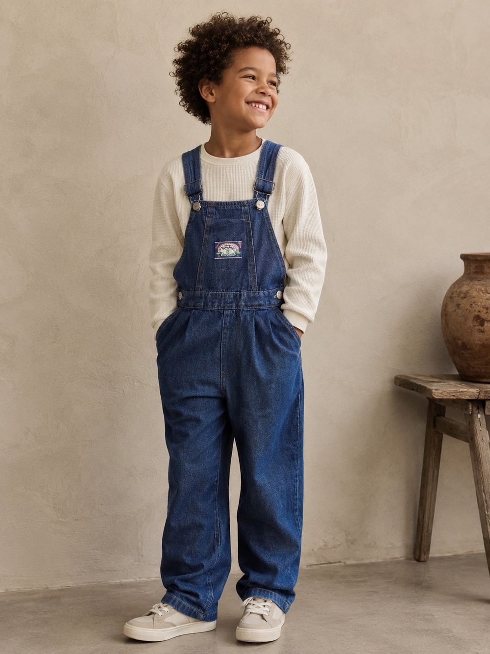 Vintage Krickets Kids Denim Overalls 3/4T - Fits 6/7Y 90s Blue Jean Bib Retro